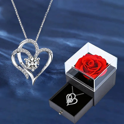 Heart Zircon Necklace | Silver Zircon Heart Necklace | TikTok Buys